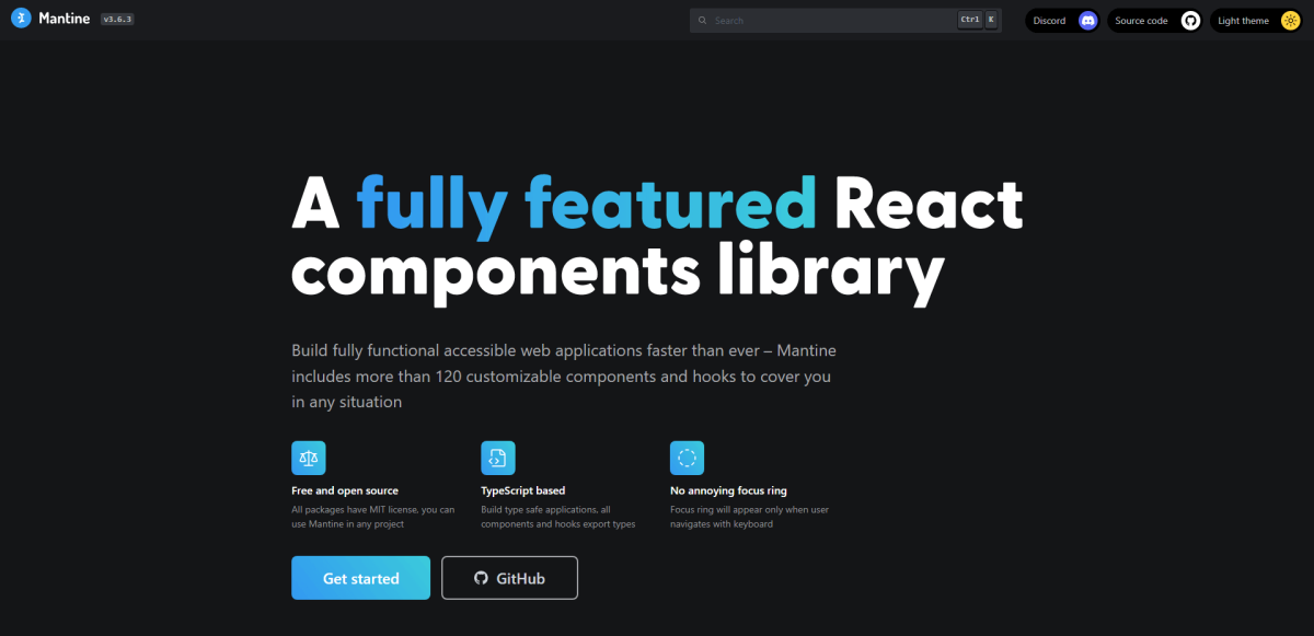 Mantine React UI Components