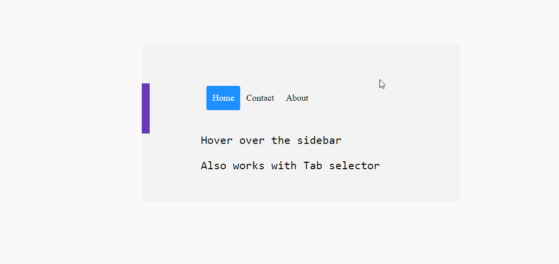 Hover effect sidebar