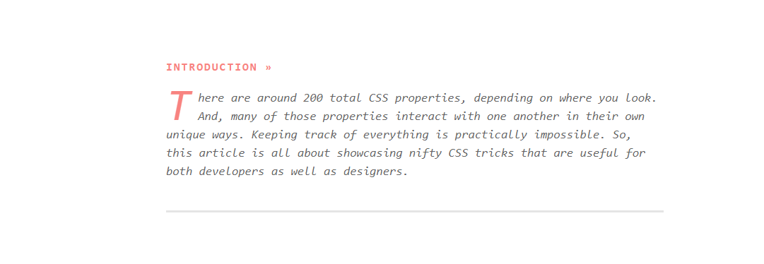 letter dropcap using css