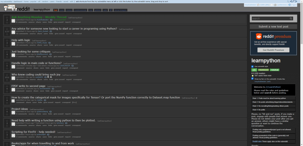 Python Reddit