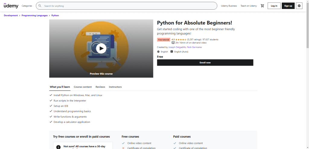 Python for Absolute Beginners