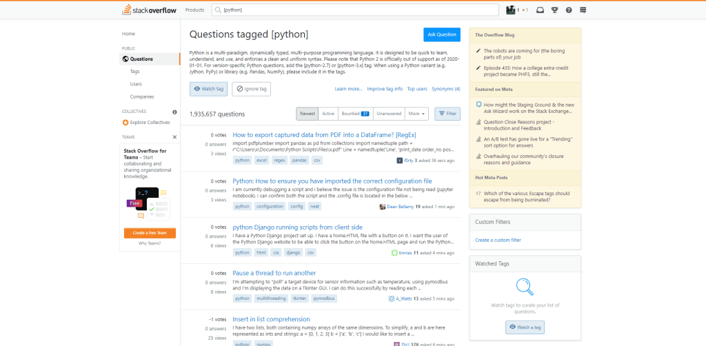 Stack Overflow Python