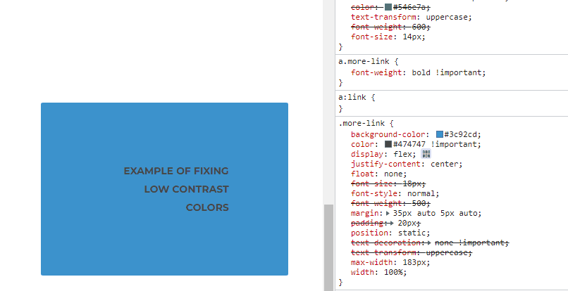 Color suggestions for low contrast text