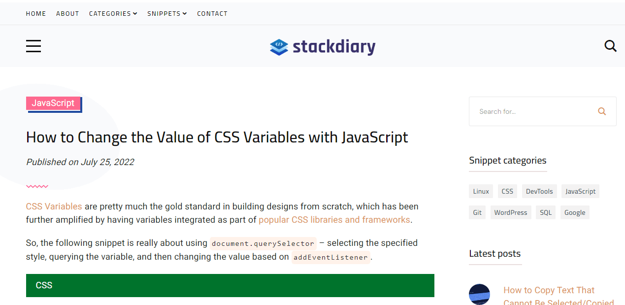 snippet directory example