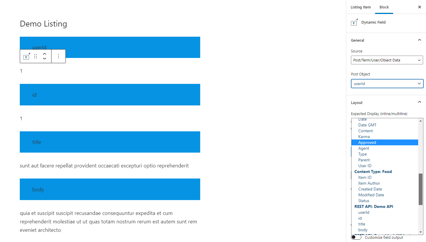 demo listing template