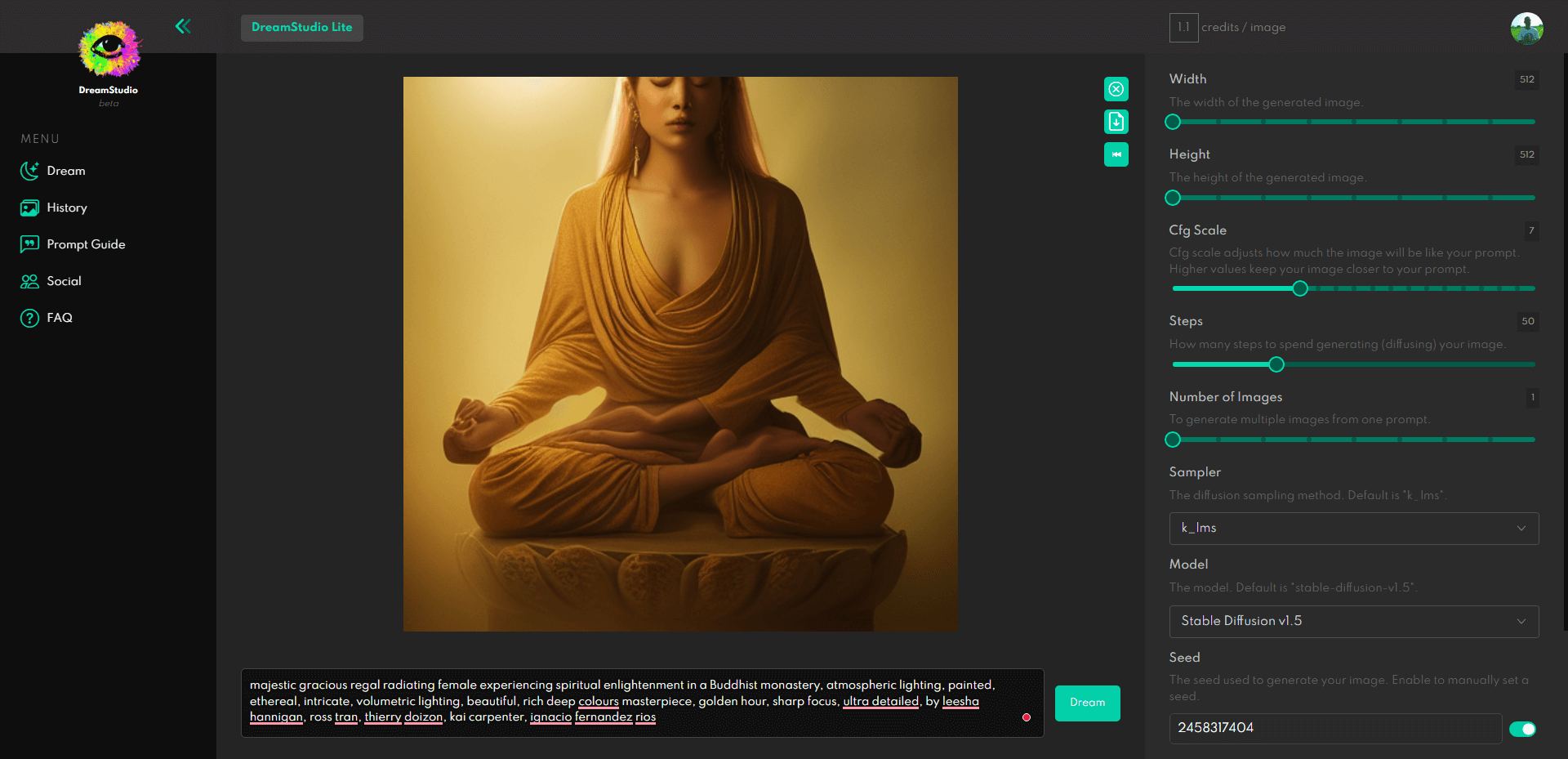 DreamStudio example