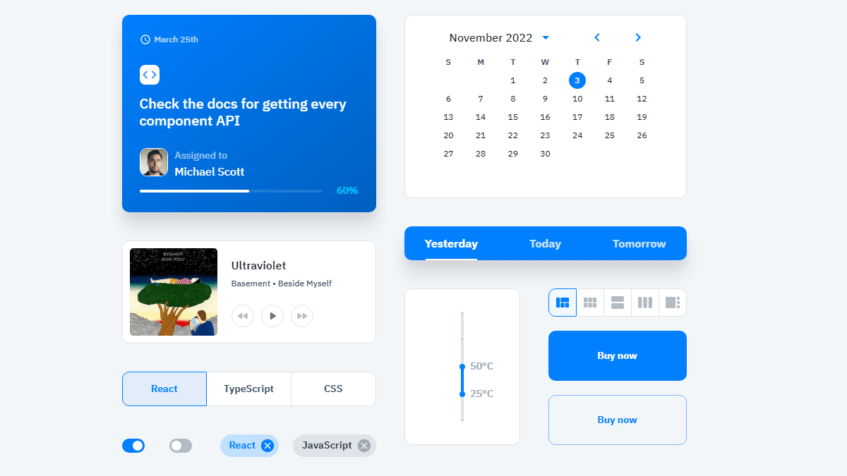 Material UI style preview