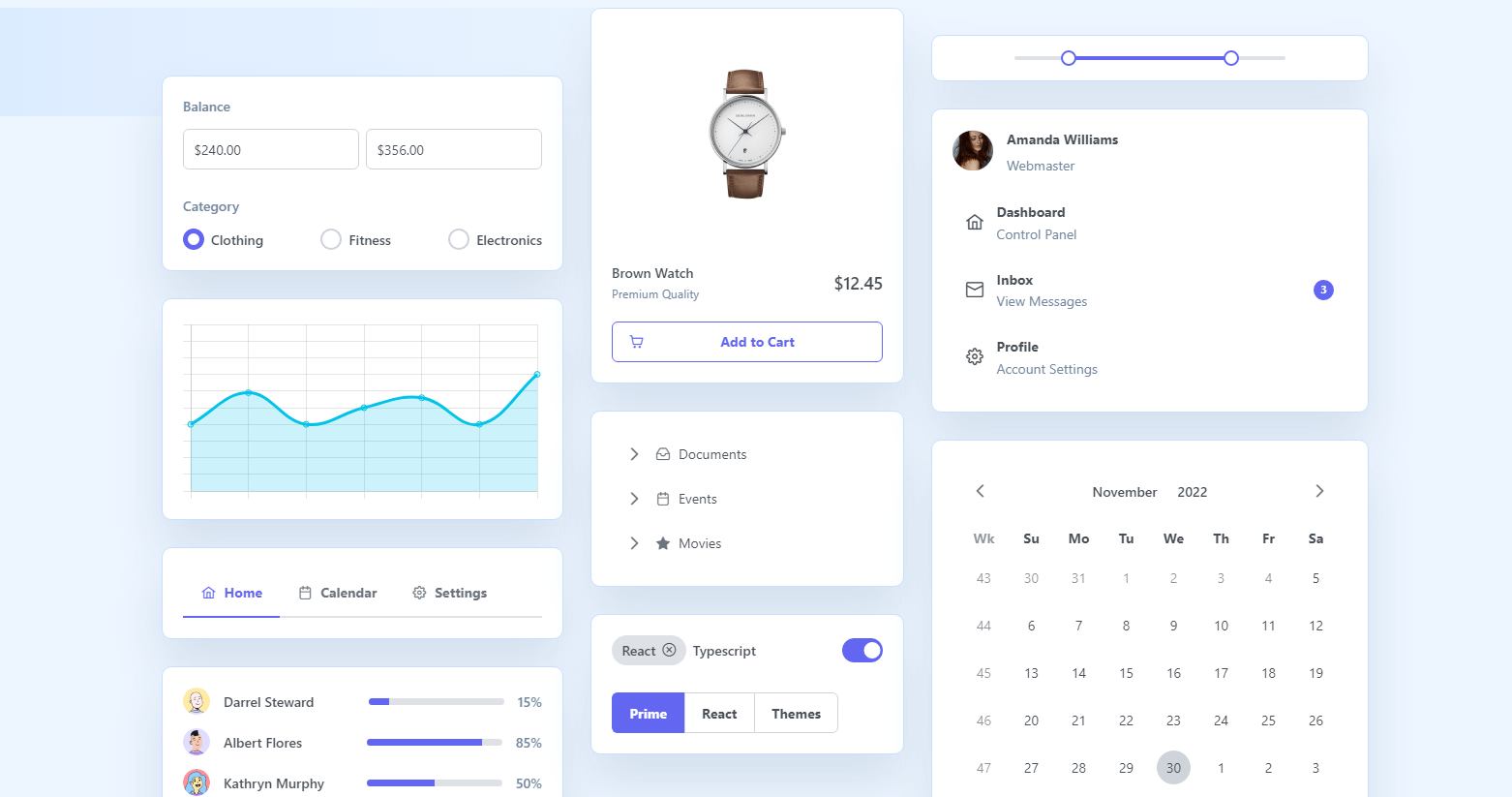 PrimeReact style preview