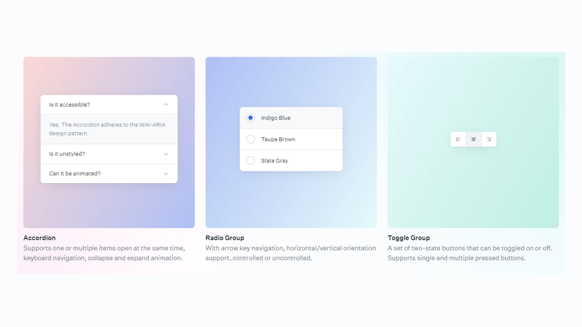 Radix UI style preview