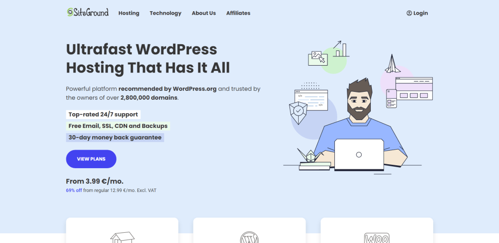 Web Hosting Services Crafted with Care - SiteGround