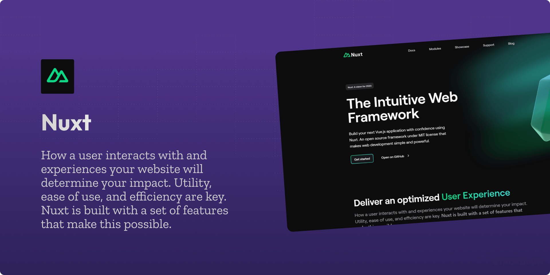 How a user interacts with and experiences your website will determine your impact. Utility, ease of use, and efficiency are key. Nuxt is built with a set of features that make this possible.
