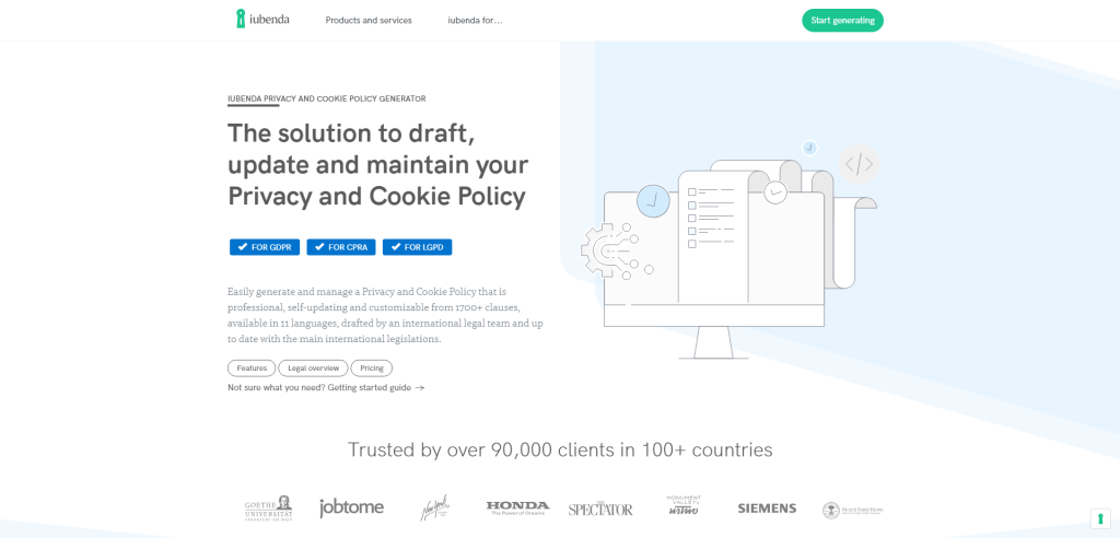 IUBENDA PRIVACY AND COOKIE POLICY GENERATOR
