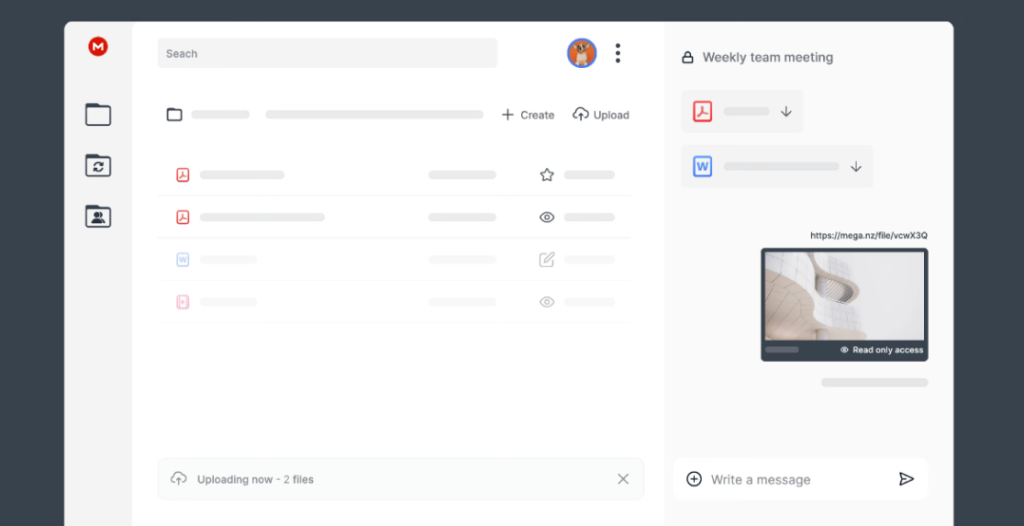 CLOUD STORAGE mega UI