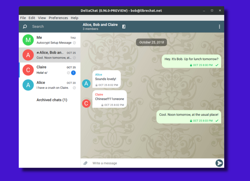 Delta Chat UI