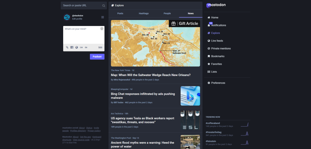 Mastodon UI