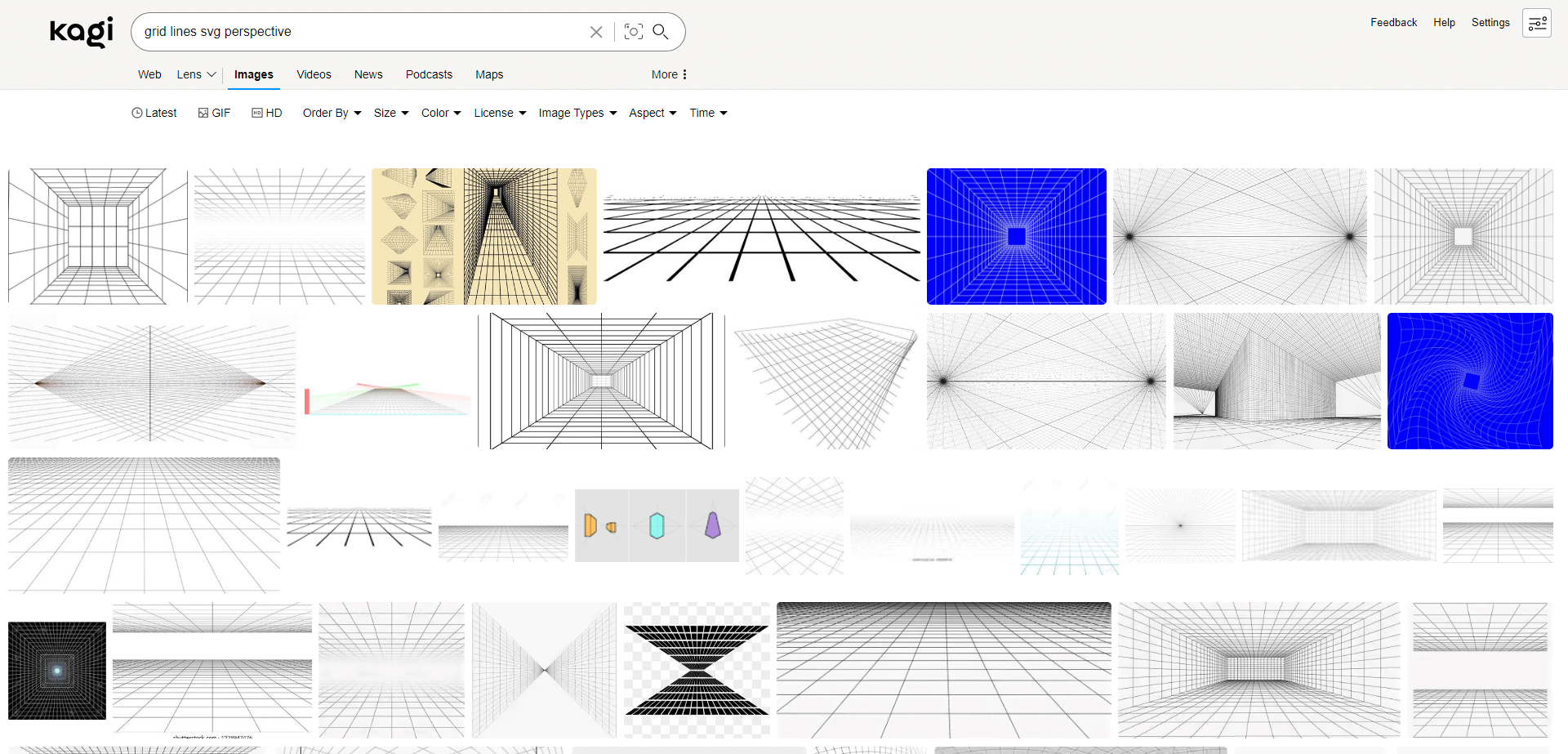 grid lines svg perspective - kagi