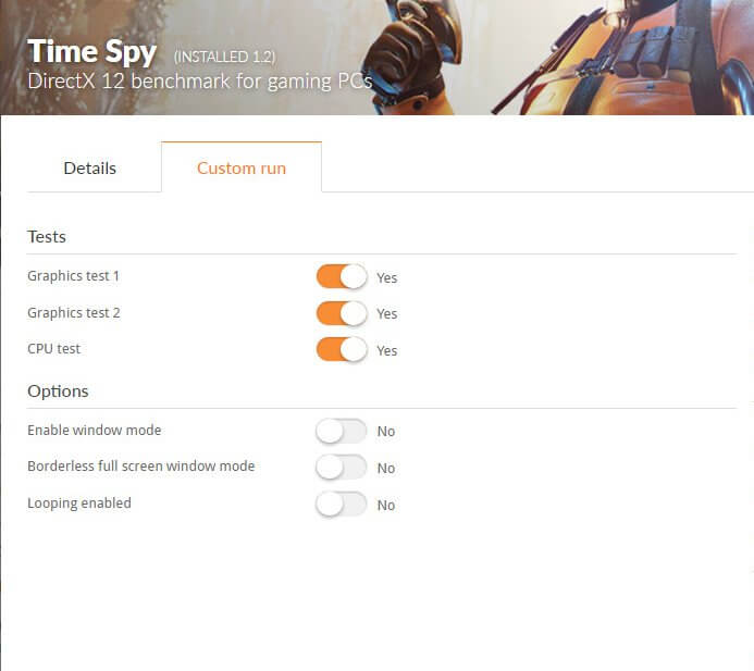 Custom run 3dmark