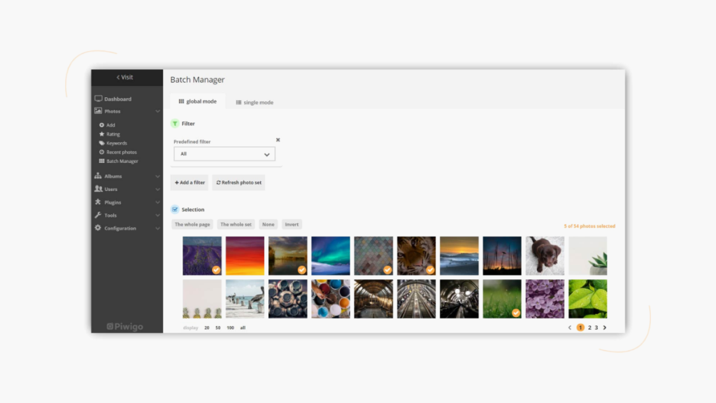 Piwigo interface
