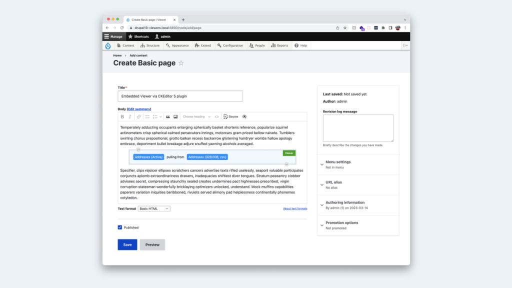 drupal dashboard