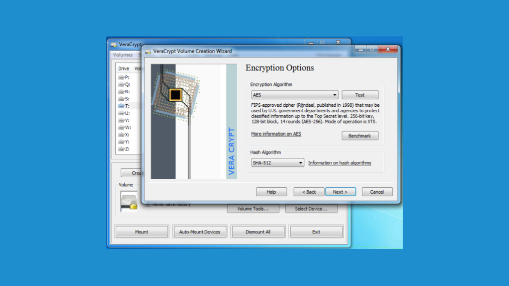 veracrypt encryption options